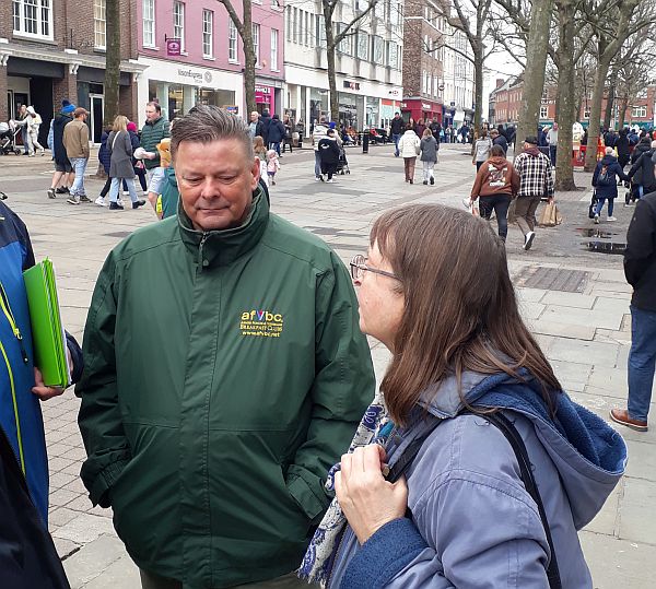 Kevin Foster with Denise Craghill in Parliament Street, York